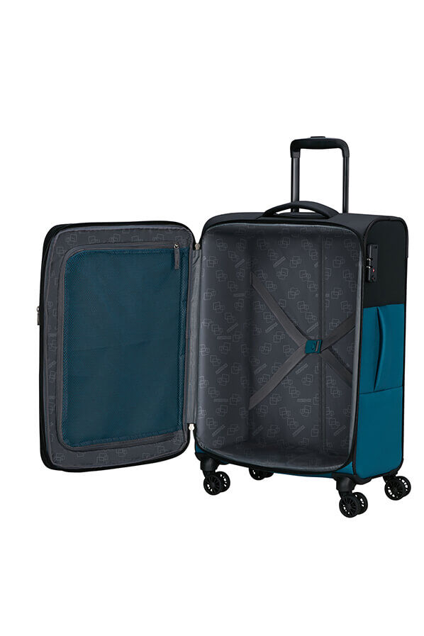 American Tourister Daring Dash Spinner Expandable TSA M  Svart/Bl&aring;