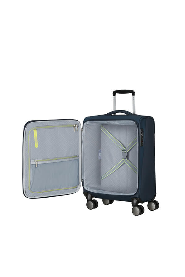 American Tourister Wanderlite Spinner TSA S  M&oslash;rk marine