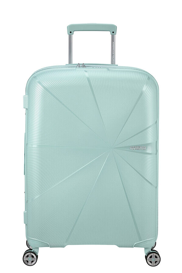 American Tourister StarVibe Spinner Expandable TSA 67cm  Metallic Surf Blue