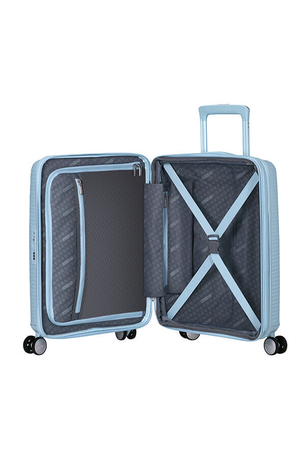 American Tourister SoundBox Spinner TSA Expandable 55cm  Pastellbl&aring;tt