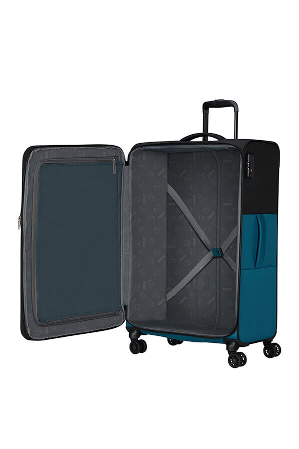 American Tourister Daring Dash Spinner Expandable TSA L  Black/Blue