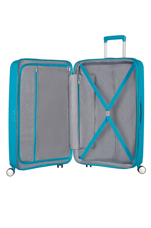SoundBox Medium innsjekket | American Tourister Soundbox Spinner Expandable 67cm Summer Blue