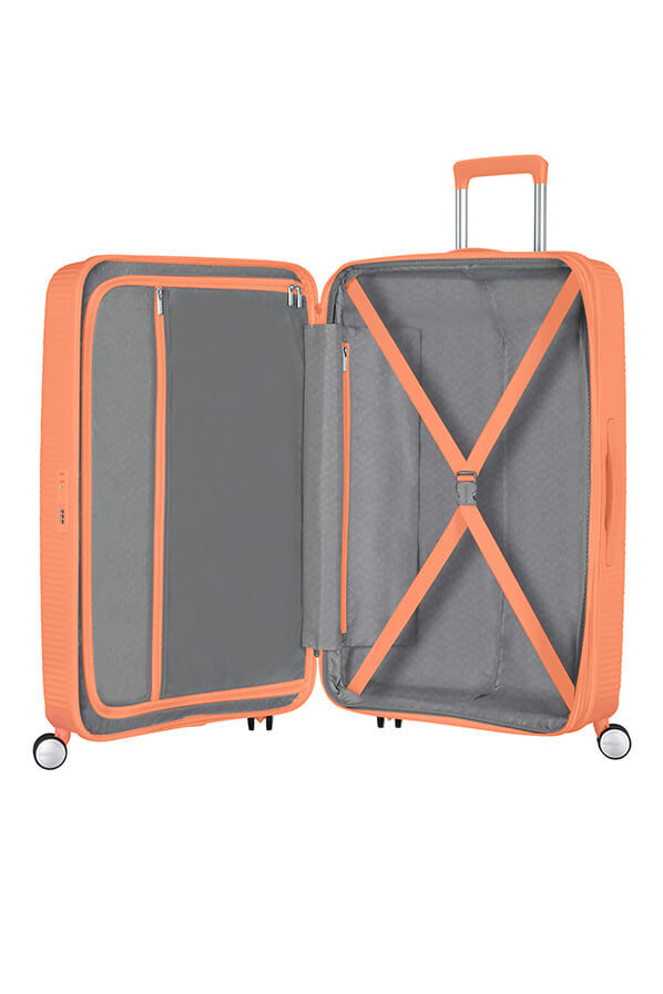 SoundBox Medium innsjekket | American Tourister Soundbox Spinner TSA Expandable 67cm  Cantaloupe
