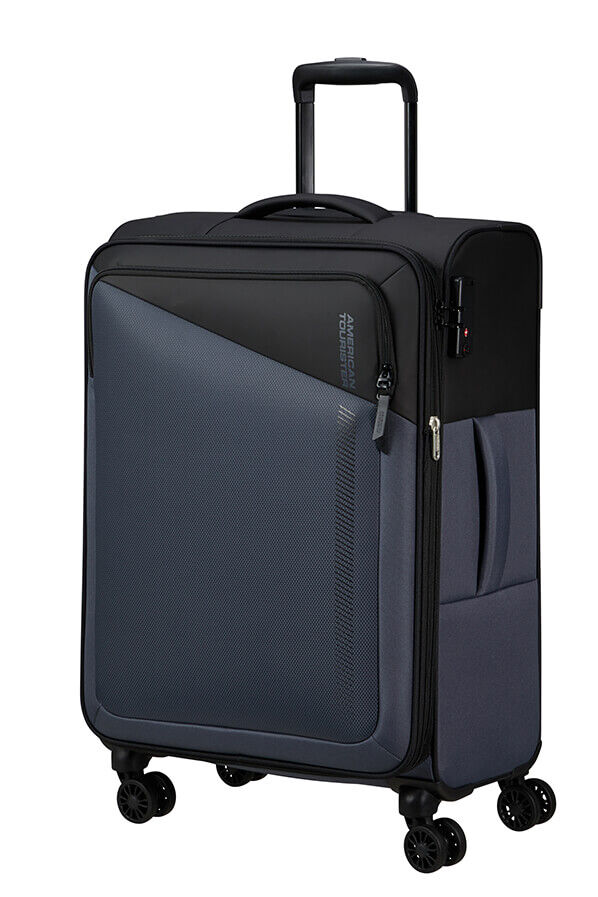 American Tourister Daring Dash Spinner Expandable TSA M  Svart/Gr&aring;