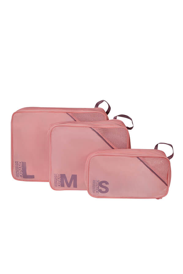Packing Cubes Set of 3 Packing Cubes | American Tourister American Tourist. Ta Packing Cubes S/M/L  Pink/Mauve