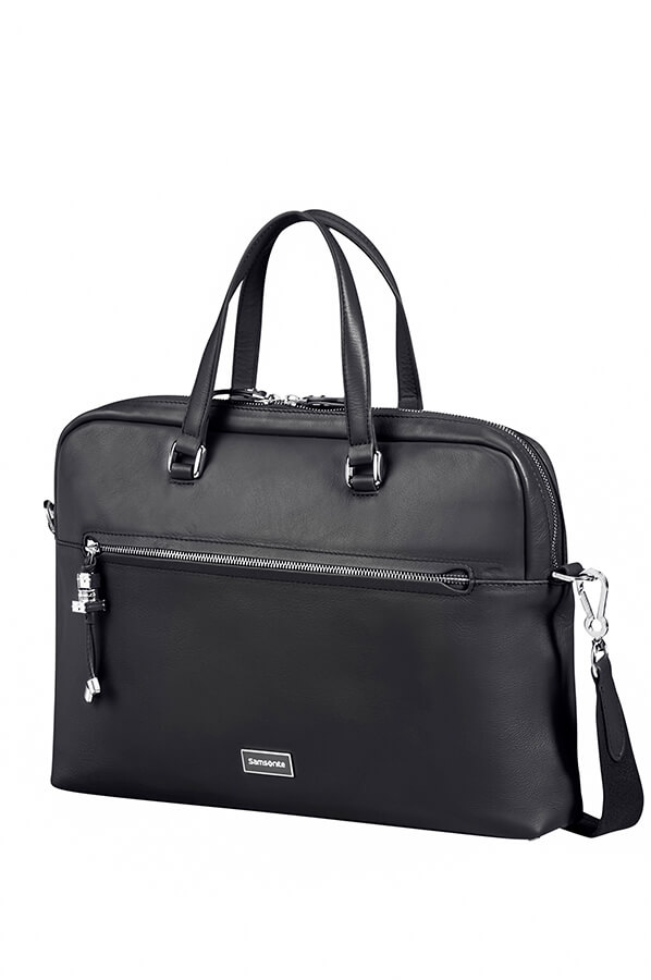 Samsonite Karissa Biz Lth PCveske for dame 15.6" Svart Rolling Luggage